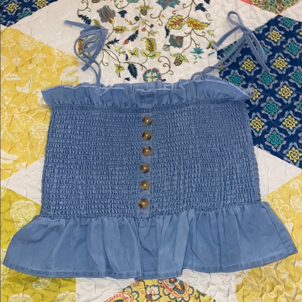 Jean colored crop tank top